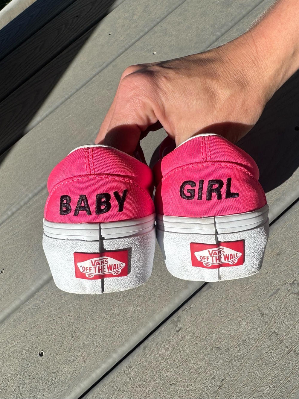 Vans Hot Pink Baby Girl Custom Slip On Sneakers Women’s 6.5 platform